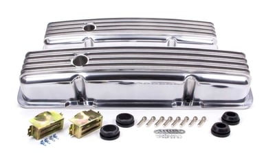 Nostalgic Baffled Aluminum Finned Valve Covers 1958-86 Small Block ...